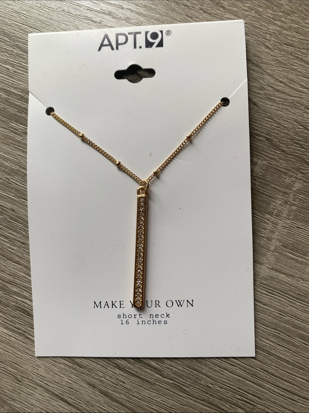 Apt. 9 Gold Pave Vertical Bar Necklace